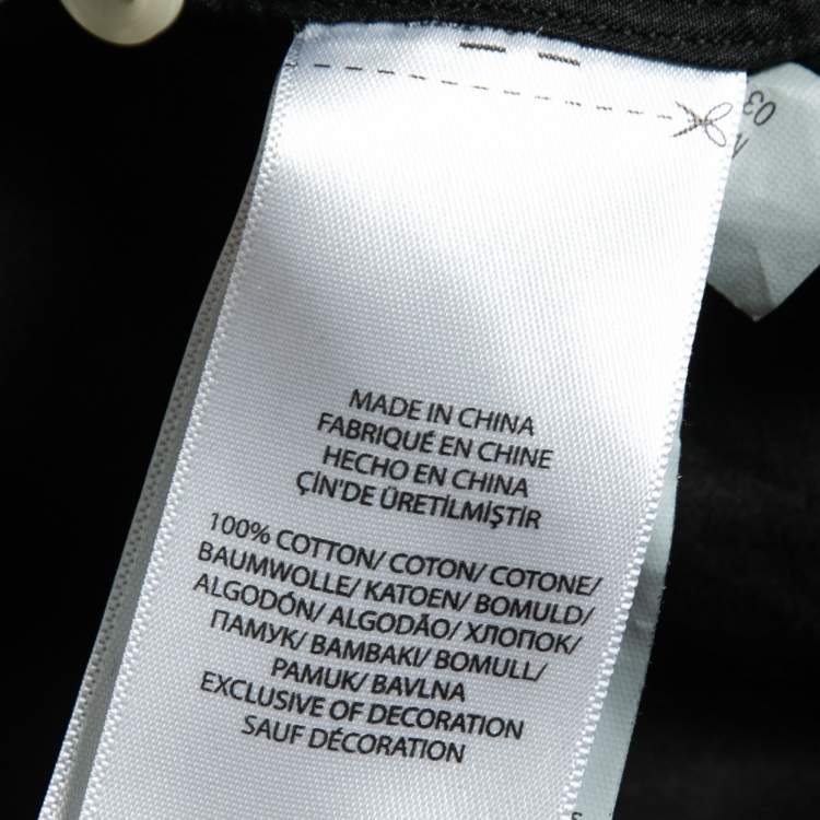 Pre Owned Ralph Lauren Black Cotton Slim Fit Button Front Shirt M