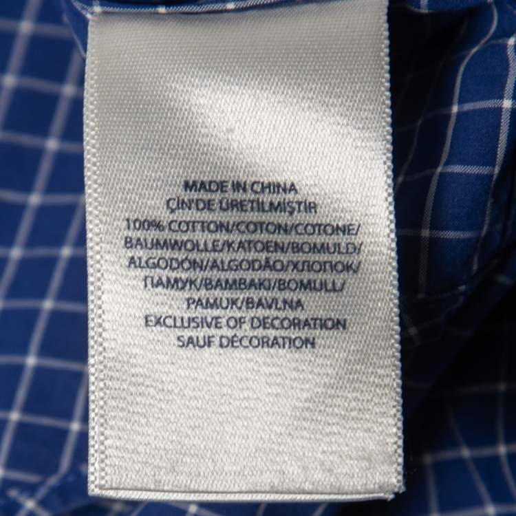 Pre Owned Ralph Lauren Blue Checked Patterned Cotton Button Down Shirt M
