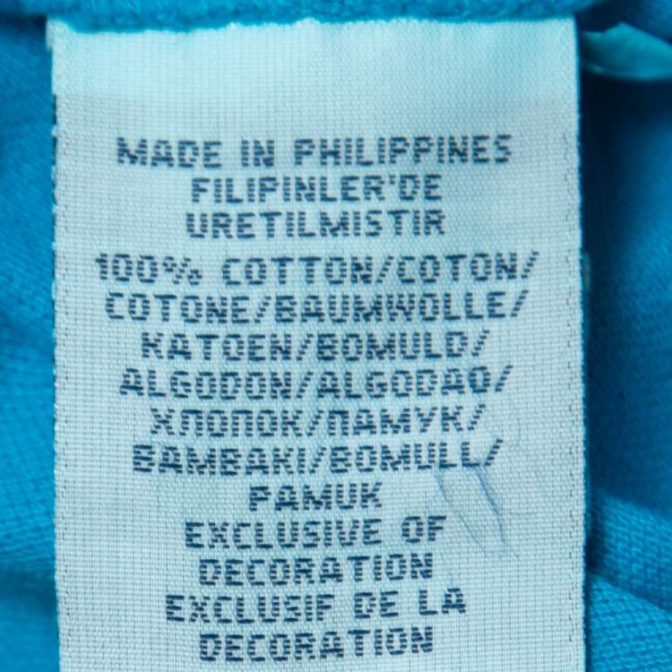Pre Owned Ralph Lauren Cyan Blue Featherweight Cotton Mesh Button Front Shirt M
