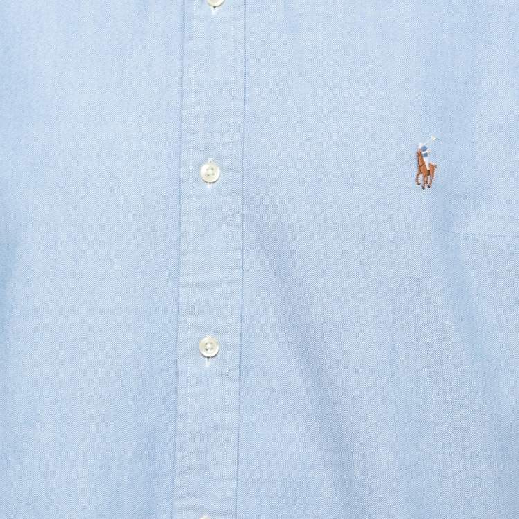 Pre Owned Ralph Lauren Blue Cotton Classic Fit Button Down Shirt XL