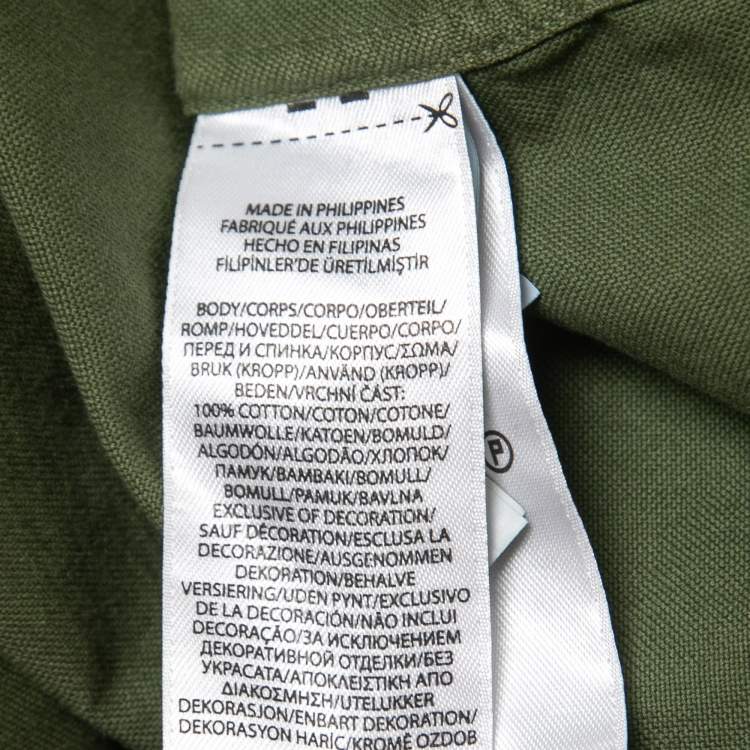 Pre Owned Ralph Lauren Green Cotton Classic Fit Button Front Shirt L