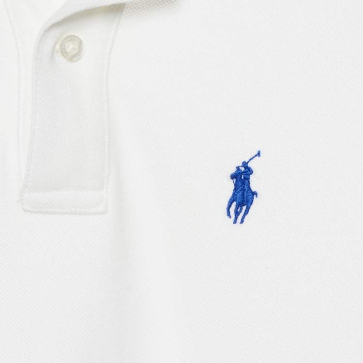 Pre Owned Ralph Lauren White Cotton Pique The Skinny Polo T-Shirt S