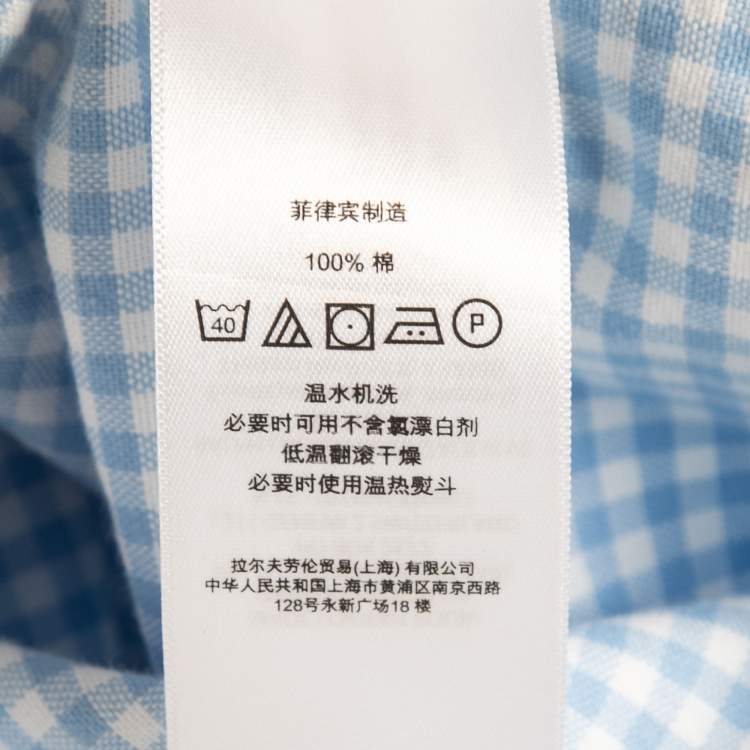 Pre Owned Ralph Lauren Blue Gingham Check Cotton Button Down Shirt S