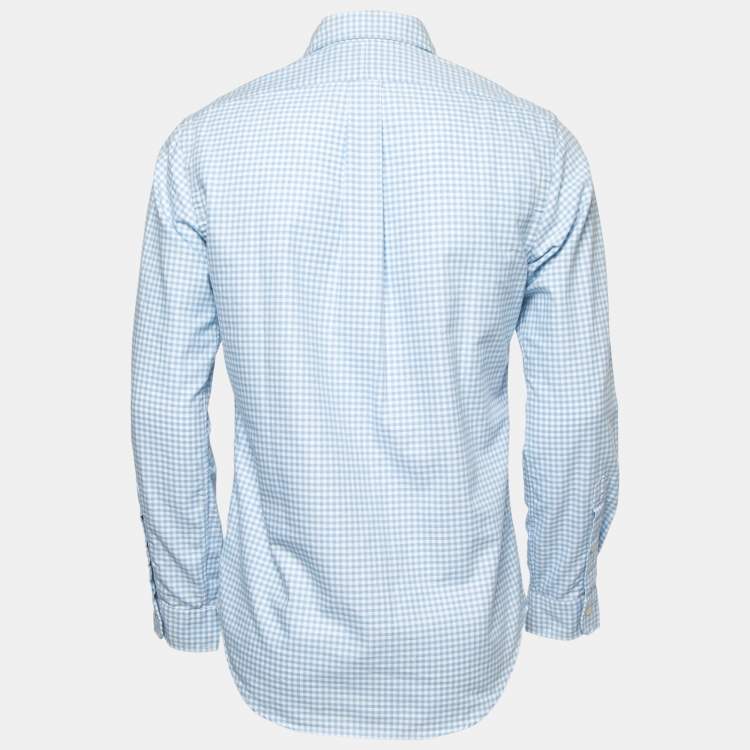 Pre Owned Ralph Lauren Blue Gingham Check Cotton Button Down Shirt S