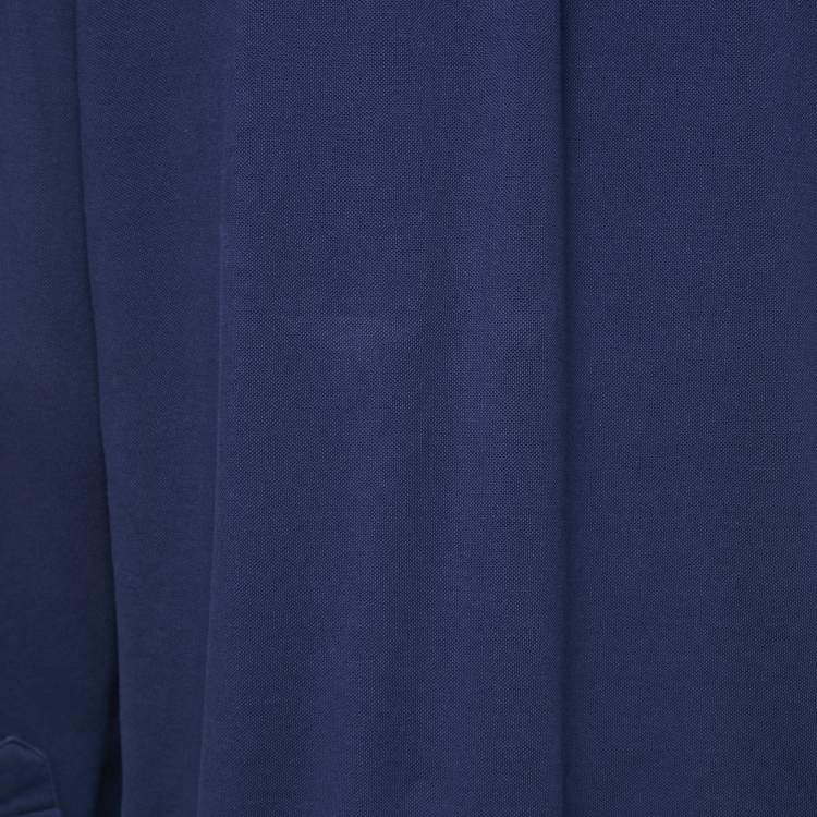 Pre Owned Ralph Lauren Navy Blue Knit Oxford Full Sleeve Shirt L