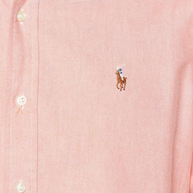 Pre Owned Ralph Lauren Pink Cotton Button Front Shirt M