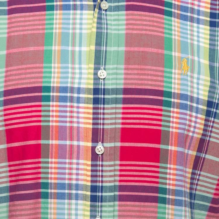 Pre Owned Ralph Lauren Multicolor Patterned Cotton Short Sleeve Shirt M
