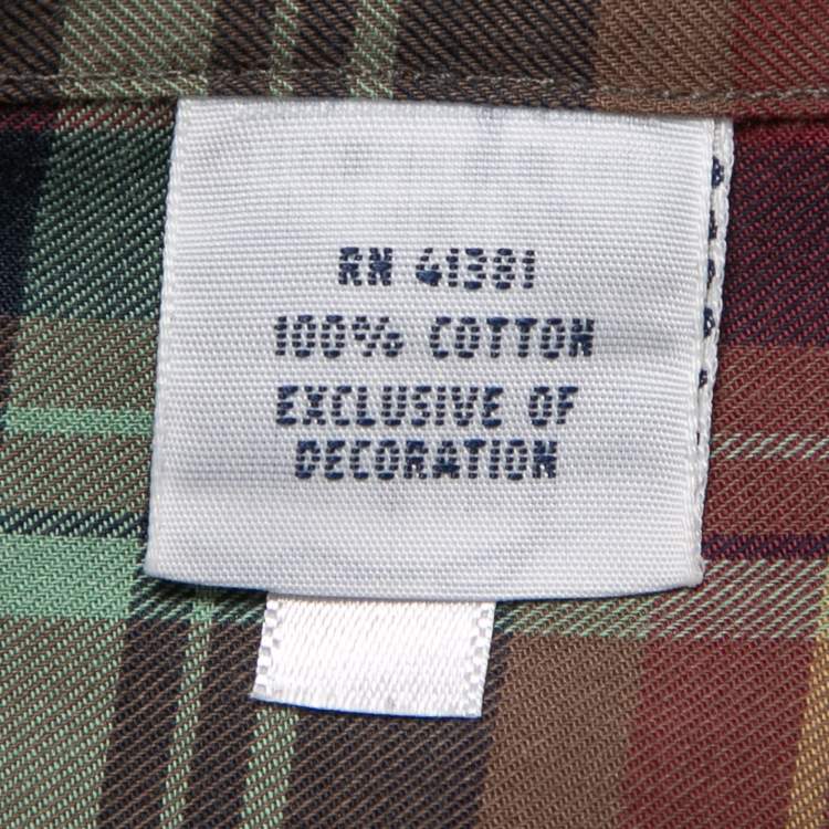 Pre Owned Ralph Lauren Brown Checked Cotton Button Down Shirt M