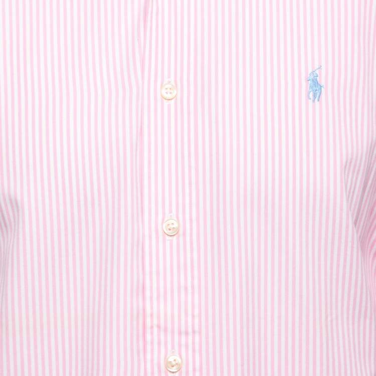 مملوكة مسبقًا Ralph Lauren Pink Striped Cotton Full Sleeve Classic Fit Shirt M