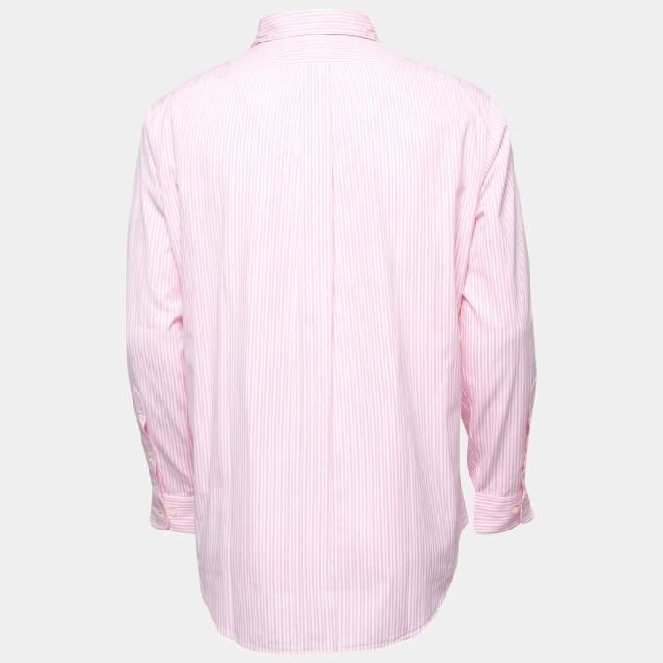 مملوكة مسبقًا Ralph Lauren Pink Striped Cotton Full Sleeve Classic Fit Shirt M