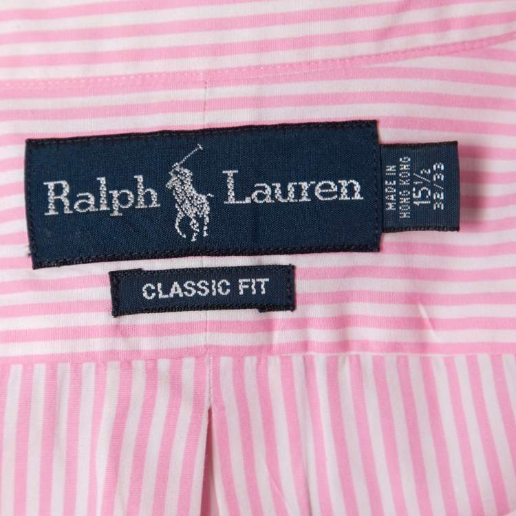 مملوكة مسبقًا Ralph Lauren Pink Striped Cotton Full Sleeve Classic Fit Shirt M
