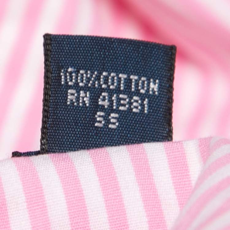 مملوكة مسبقًا Ralph Lauren Pink Striped Cotton Full Sleeve Classic Fit Shirt M