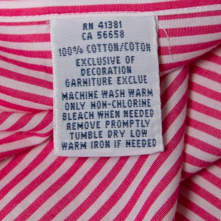 Pre Owned Ralph Lauren Pink Striped Cotton Button Down Shirt M