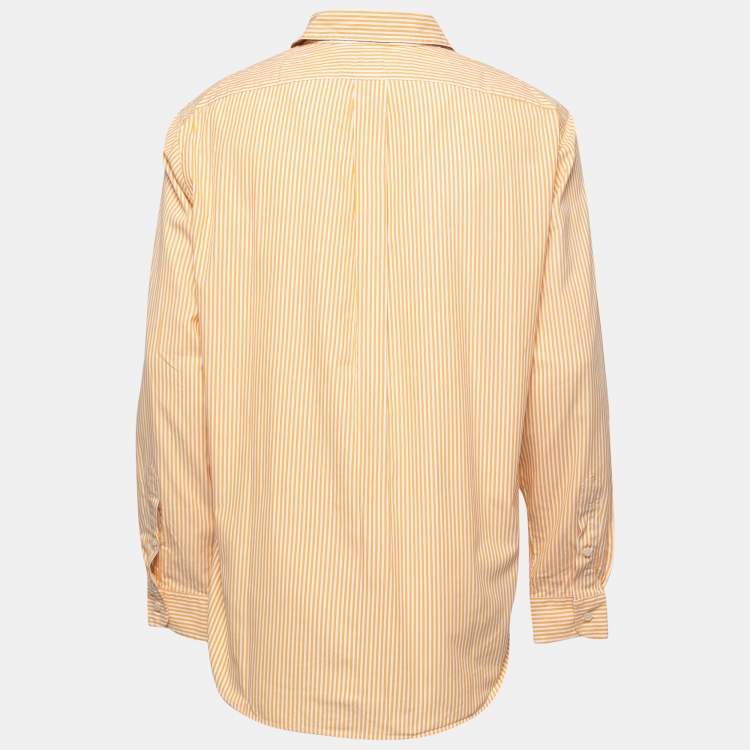 مملوكة مسبقًا Ralph Lauren Yellow Striped Cotton Button Down Shirt L