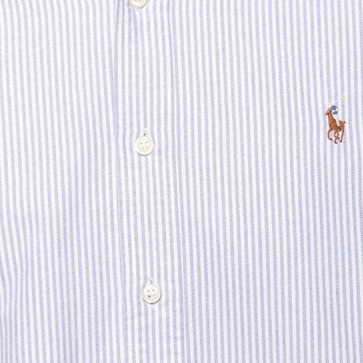 مملوكة مسبقًا Ralph Lauren Purple Striped Cotton Full Sleeve Shirt L