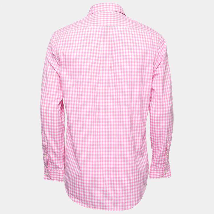 Pre Owned Ralph Lauren Pink Checked Cotton Full Sleeve Shirt M