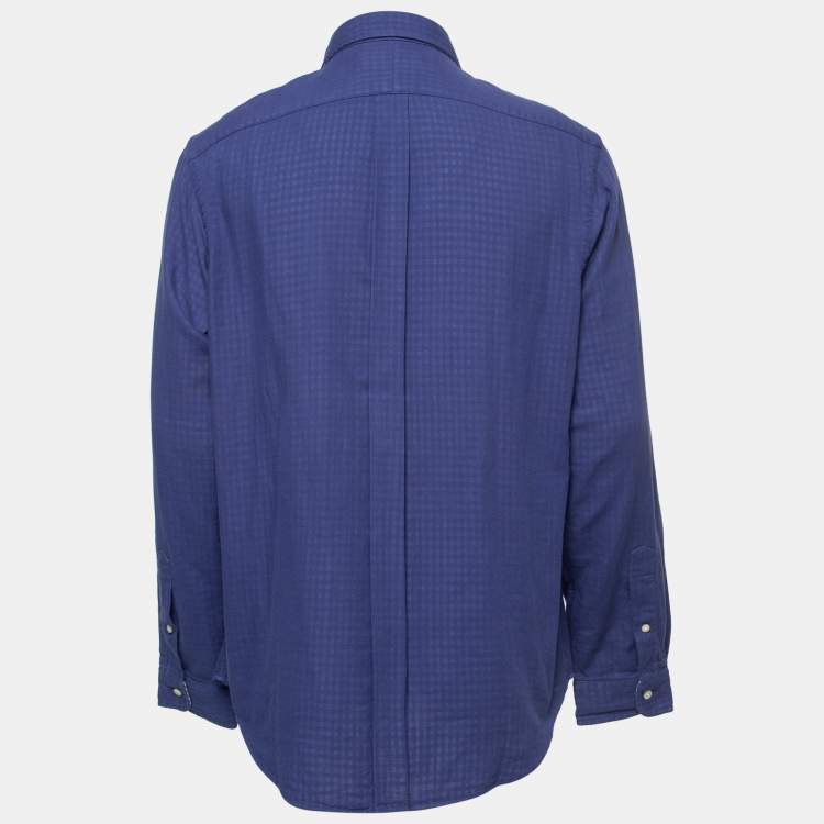 Pre Owned Ralph Lauren Blue Cotton Button Down Shirt L