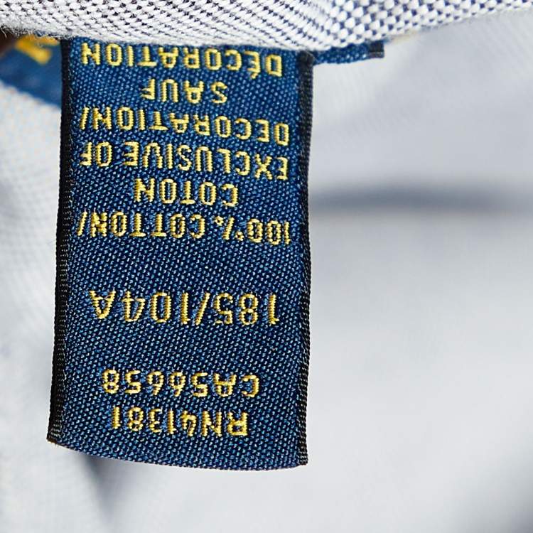 Pre Owned Ralph Lauren Grey Cotton Button Front Custom Fit Shirt XL