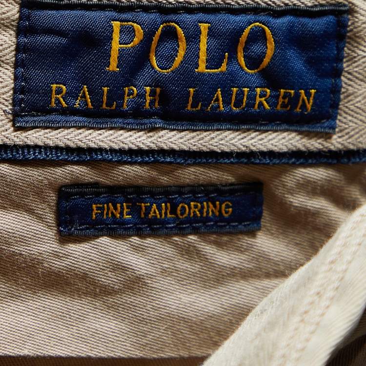 Pre Owned Polo Ralph Lauren Beige Cotton Straight Leg Pants XXL