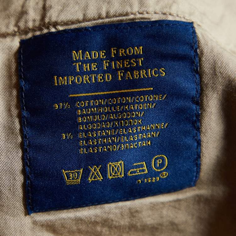 Pre Owned Polo Ralph Lauren Beige Cotton Straight Leg Pants XXL