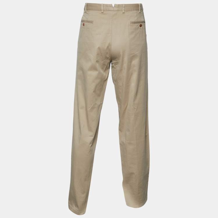 Pre Owned Polo Ralph Lauren Beige Cotton Straight Leg Pants XXL