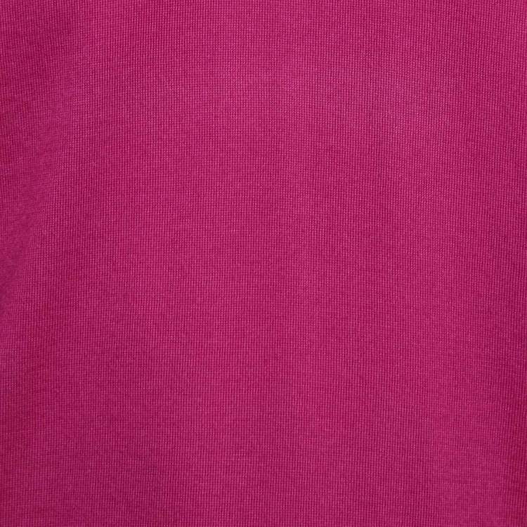 Pre Owned Ralph Lauren Dark Pink Cashmere Knit V-Neck Sweater L