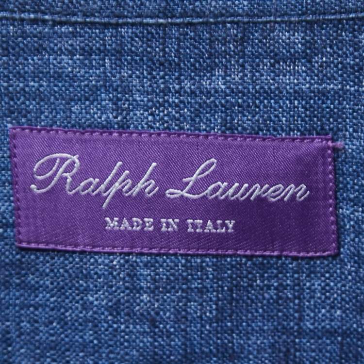 Pre Owned Ralph Lauren Blue Linen Full Sleeve Shirt S