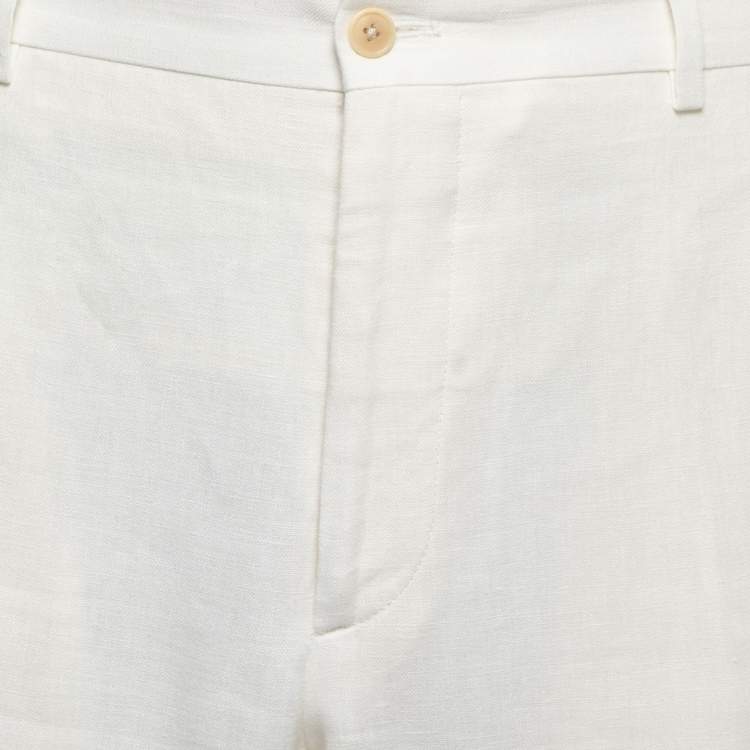 Pre Owned Ralph Lauren Cream Linen Trousers XL