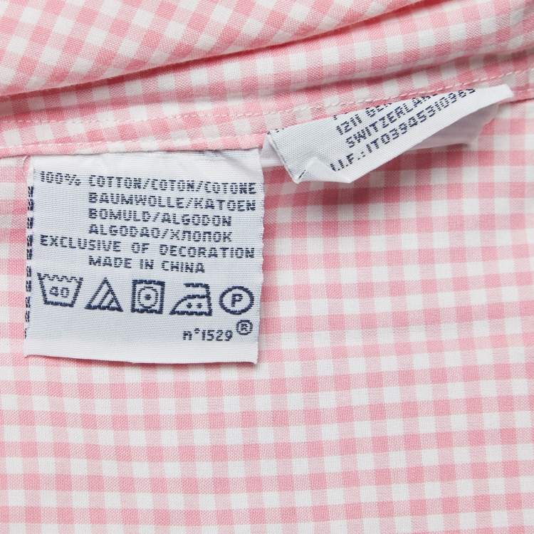 Pre Owned Ralph Lauren Pink Checked Cotton Button Down Custom Fit Full Sleeve Shirt XL