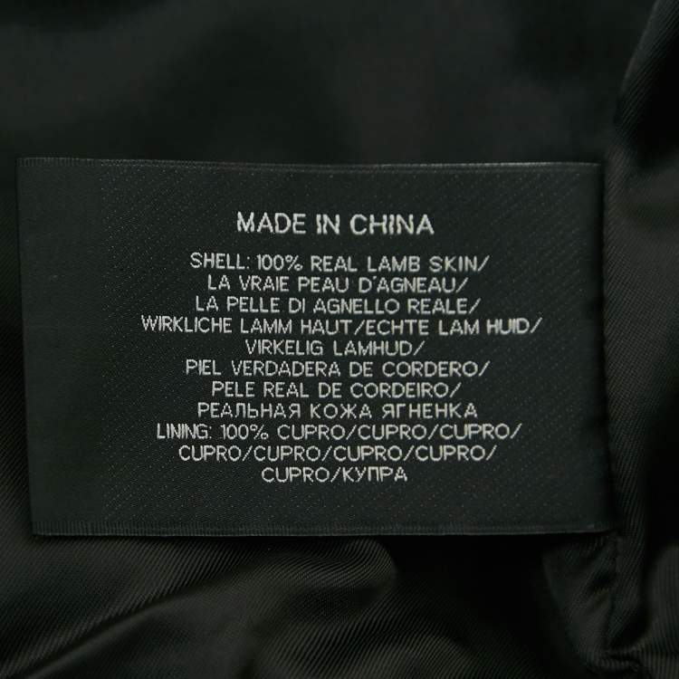 Pre Owned Ralph Lauren Black Leather Moto Jacket L