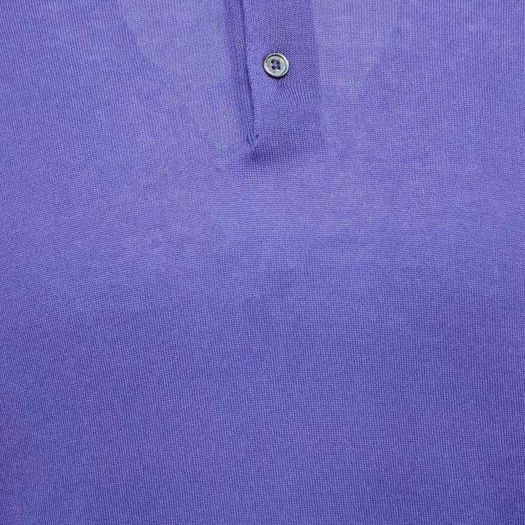 مملوكة مسبقًا Ralph Lauren Purple Cotton Full Sleeve Polo T-Shirt M