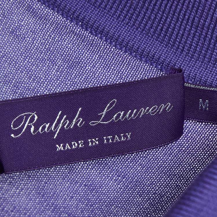 مملوكة مسبقًا Ralph Lauren Purple Cotton Full Sleeve Polo T-Shirt M