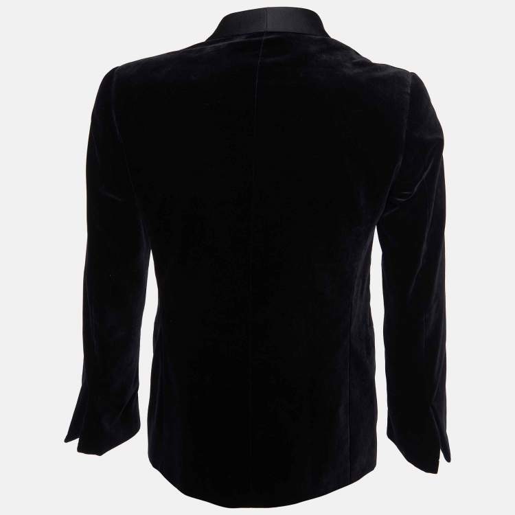 مملوكة مسبقًا Ralph Lauren Black Velvet Double Breasted Blazer M