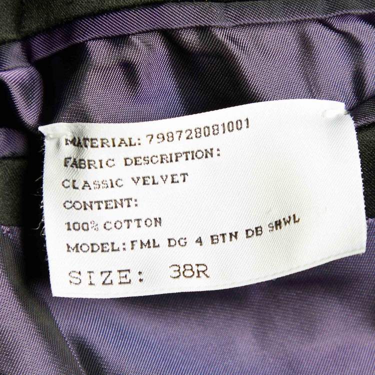 مملوكة مسبقًا Ralph Lauren Black Velvet Double Breasted Blazer M