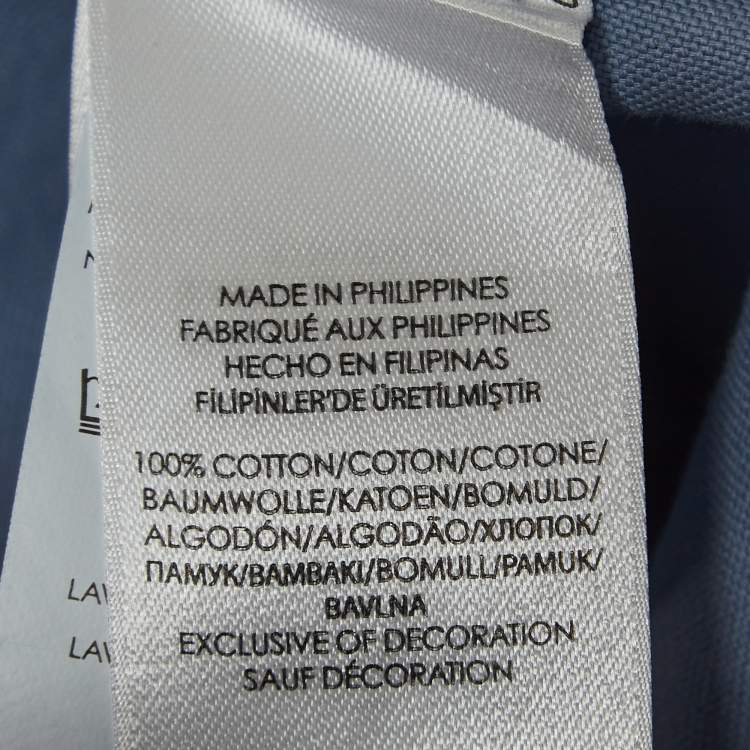 Pre Owned Polo Ralph Lauren Blue Cotton Slim Fit Shirt M