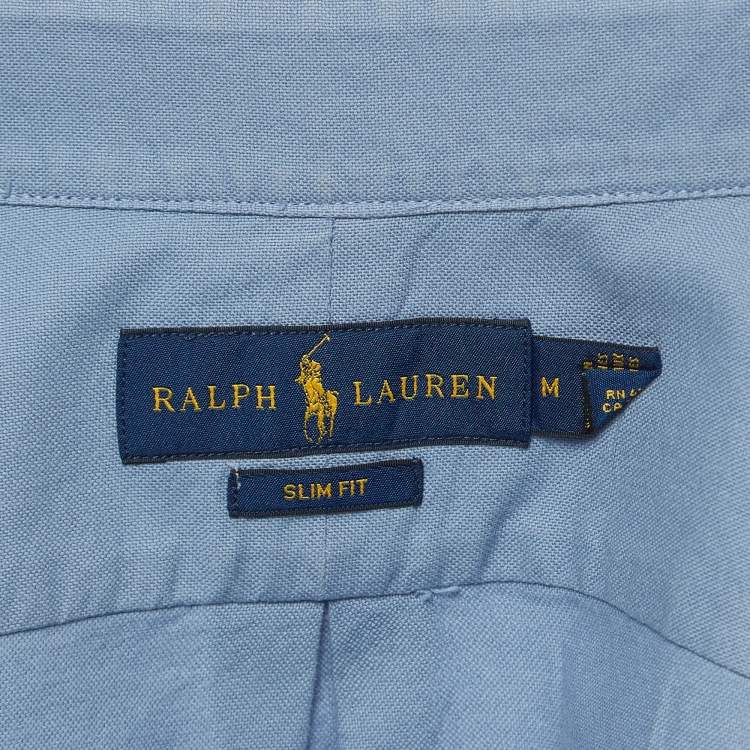 Pre Owned Polo Ralph Lauren Blue Cotton Slim Fit Shirt M