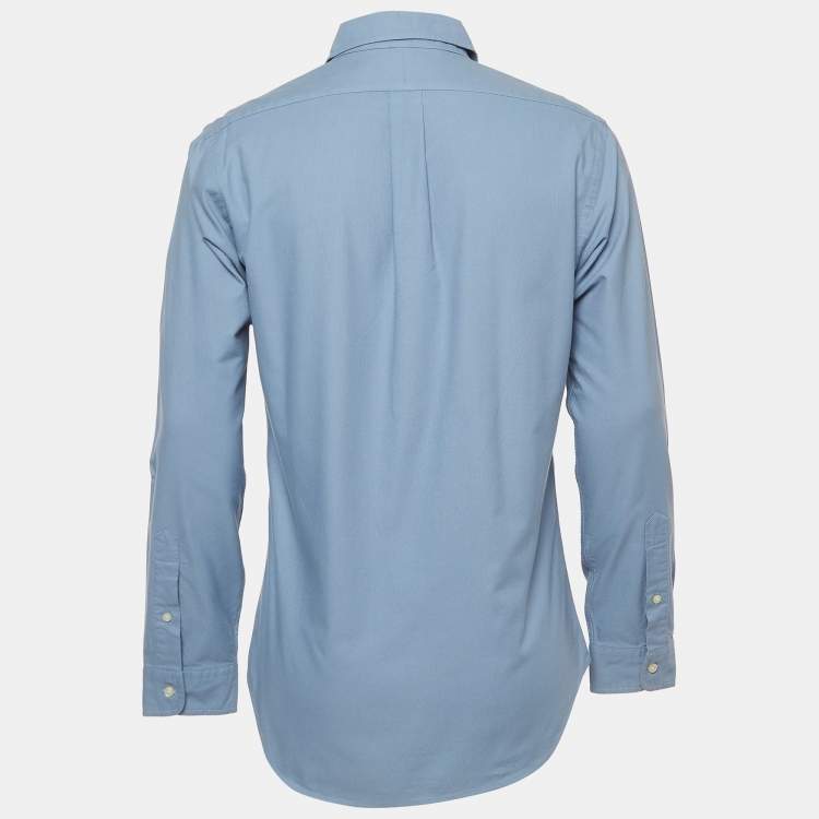 Pre Owned Polo Ralph Lauren Blue Cotton Slim Fit Shirt M