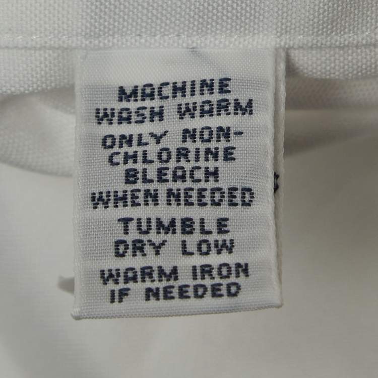 Pre Owned Ralph Lauren White Logo Embroidered Cotton Button Down Shirt M