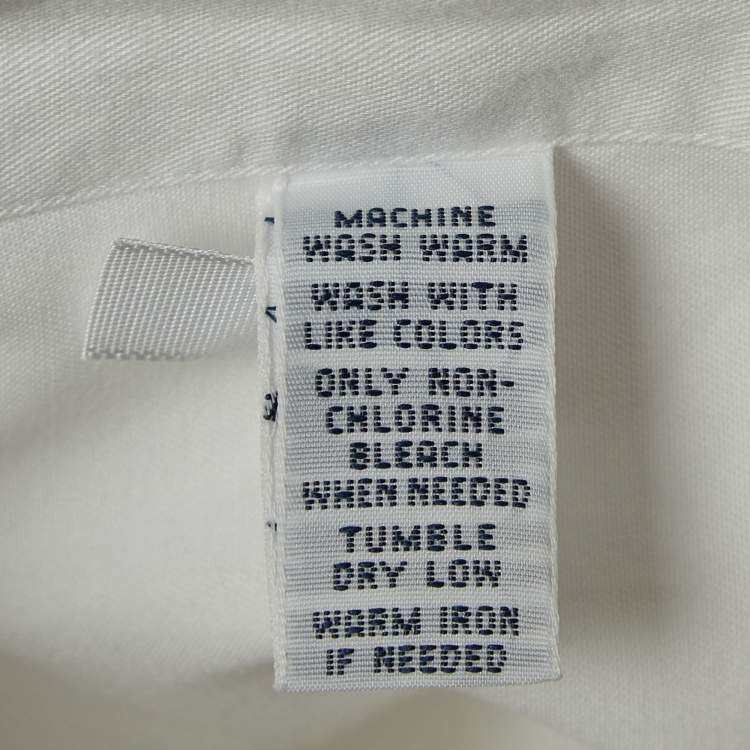 Pre Owned Ralph Lauren White Logo Embroidered Cotton Button Down Shirt M