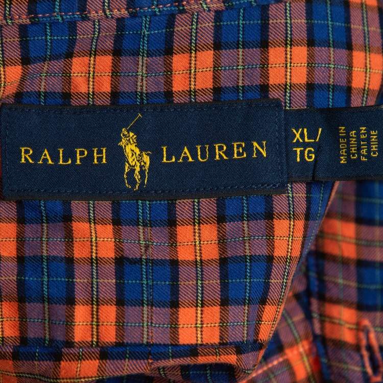 Pre Owned Ralph Lauren Multicolor Cotton Tartan Shirt XL