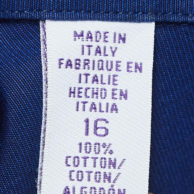 Pre Owned Ralph Lauren Purple Label Blue Cotton Button Front Shirt L