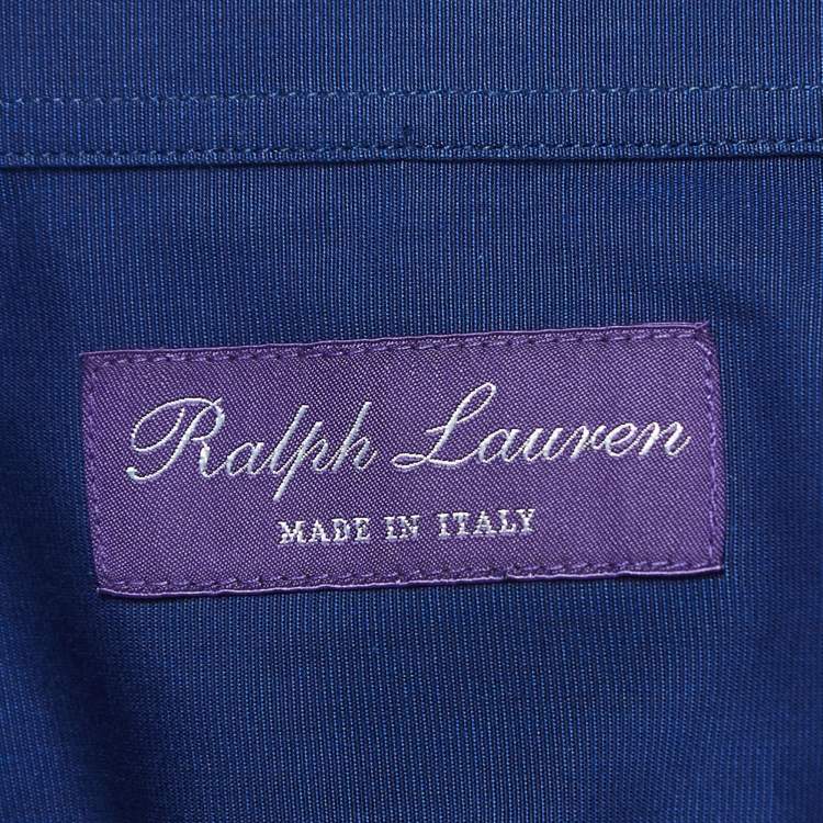 Pre Owned Ralph Lauren Purple Label Blue Cotton Button Front Shirt L