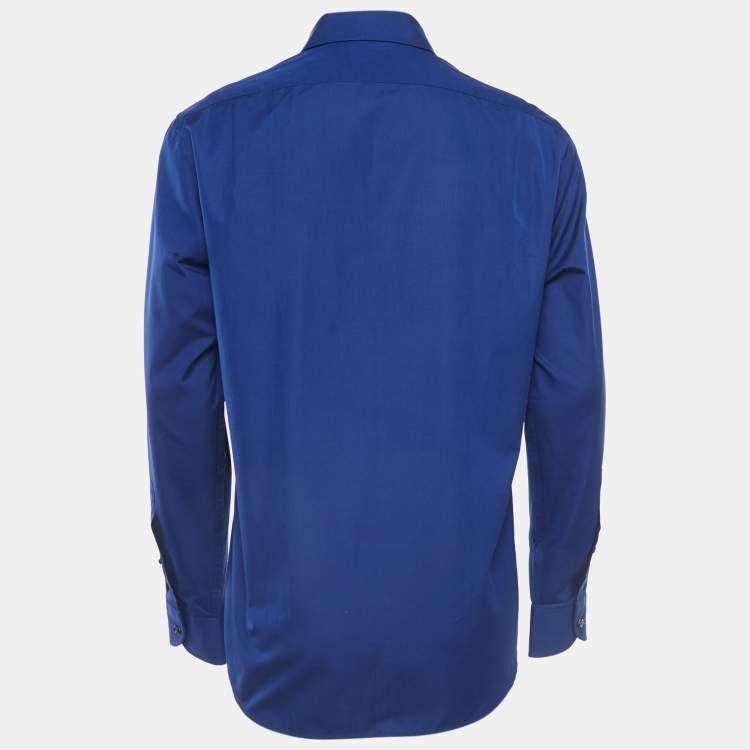 Pre Owned Ralph Lauren Purple Label Blue Cotton Button Front Shirt L