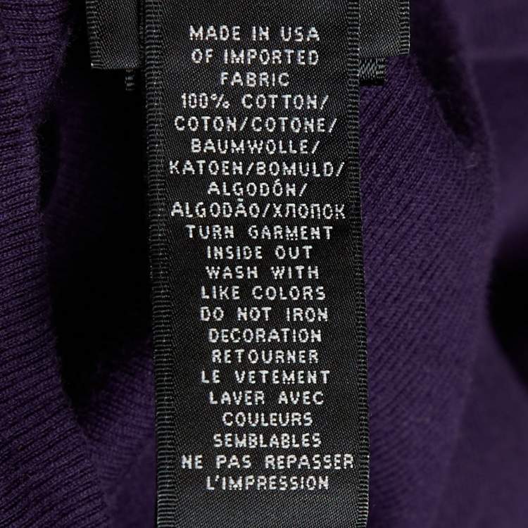 مملوكة مسبقًا Ralph Lauren Purple Ribbed Knit Crew Neck T-Shirt M