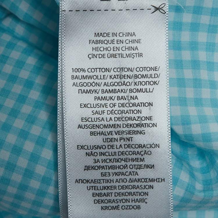 Pre Owned Ralph Lauren Blue Checkered Cotton Button Front Shirt M