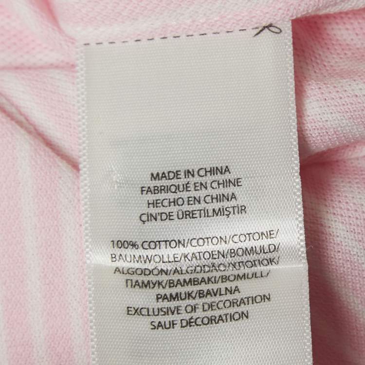 Pre Owned Ralph Lauren Pink Striped Cotton Knit Oxford Button Down Shirt M