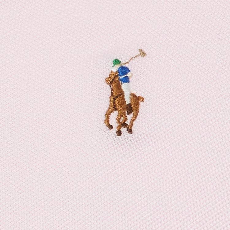 Pre Owned Ralph Lauren Pink Cotton Knit Oxford Button Down Shirt M