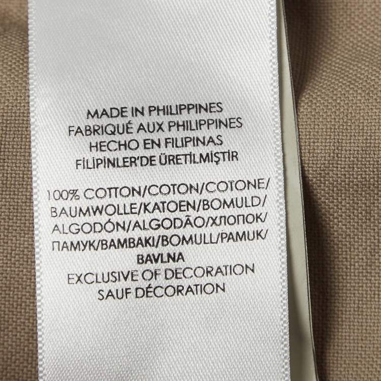 Pre Owned Ralph Lauren Khaki Green Cotton Button Down Collar Shirt M