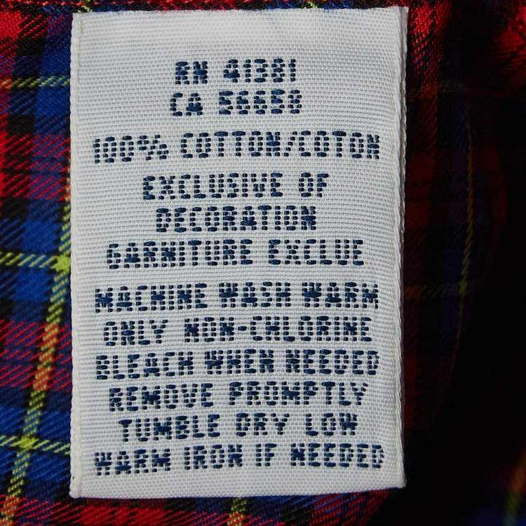 Pre Owned Ralph Lauren Red Plaid Cotton Button Down Collar Shirt S