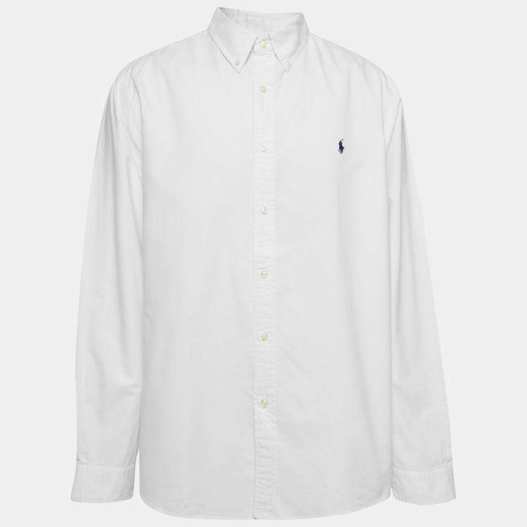 Pre Owned Ralph Lauren White Cotton Custom Fit Shirt XXL